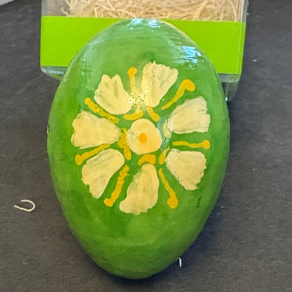 Handcrafted Green Wood Rabbit Easter Egg Called Pysanda - Picture 7 of 10